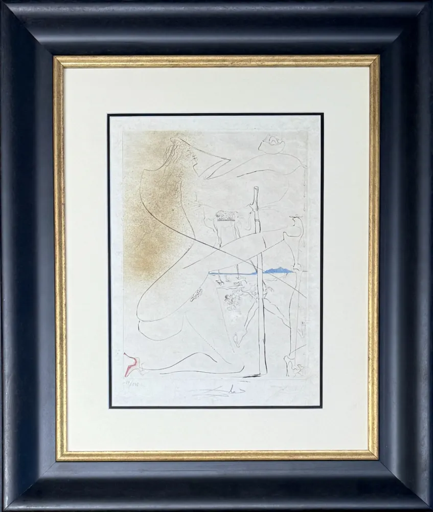 Gravure Dali - Femme à la béquille