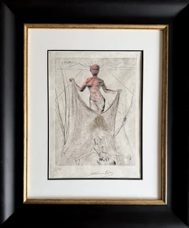 Gravure Dali - Femme tenant le voile