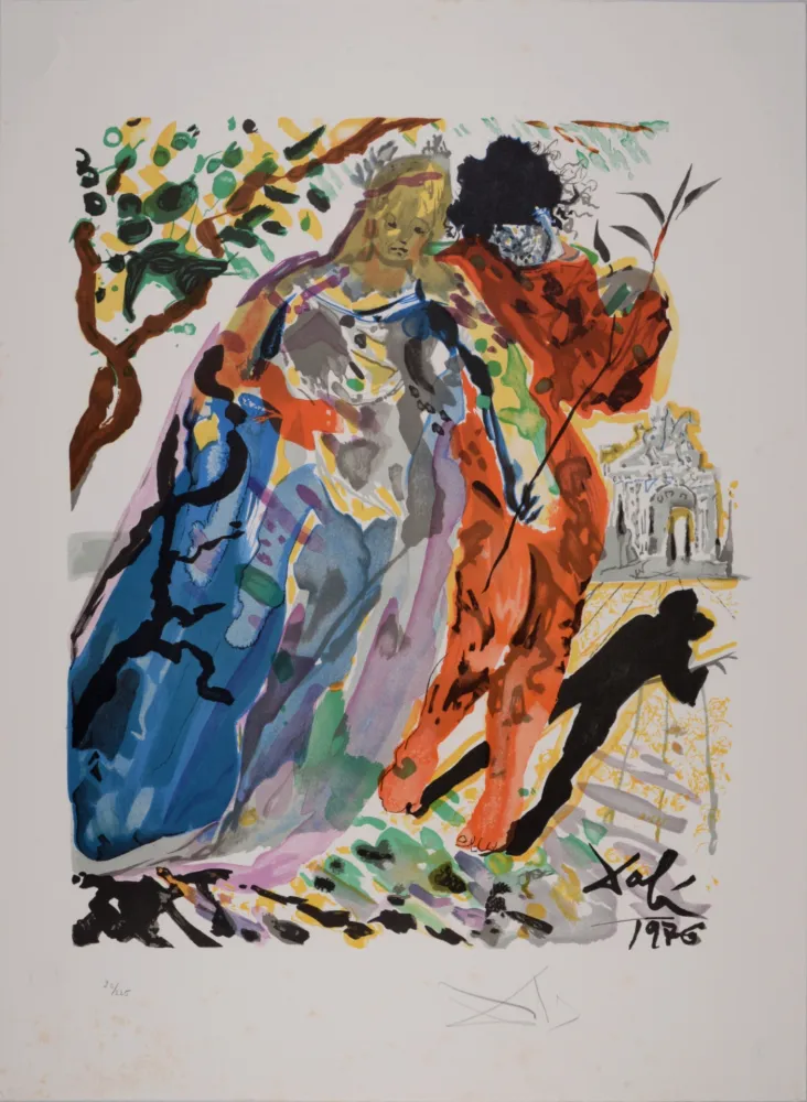 Lithografie Dali - Fille de Minos..., from Ovide L'art D'aimer - Hand-signed - Large size