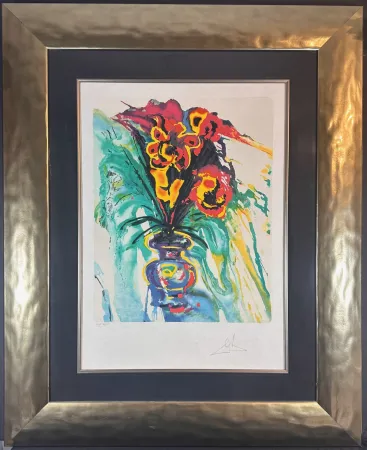 Lithografie Dali - Fleurs Surréaliste Gala Bouquet
