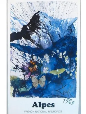 Poster Dali - FRENCH RAILWAYS LES ALPES