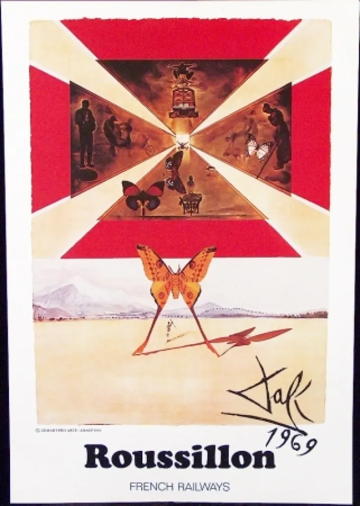 Poster Dali - FRENCH RAILWAYS  ROUSSILLON