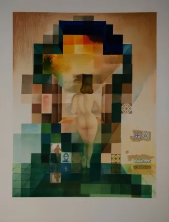 Lithografie Dali - Gala regardant la mer Meditèrranèe qui, à vingt mètres, se transforme en portrait d'Abraham Lìncoln