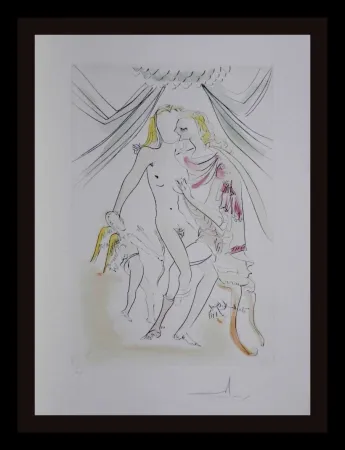 Gravure Dali -  Hommage a Albrecht Durer Venus Mars Cupidon