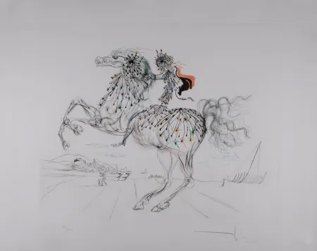 Ets En Aquatint Dali - La Chevauchée, circa 1970