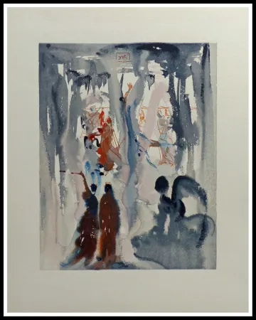 Houtsnede Dali - LA DIVINE COMEDIE - Ainsi fut créée la Terre