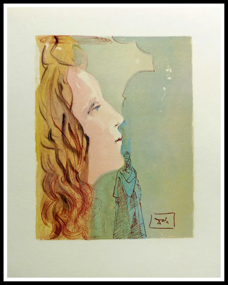 Houtsnede Dali - LA DIVINE COMEDIE - Béatrice