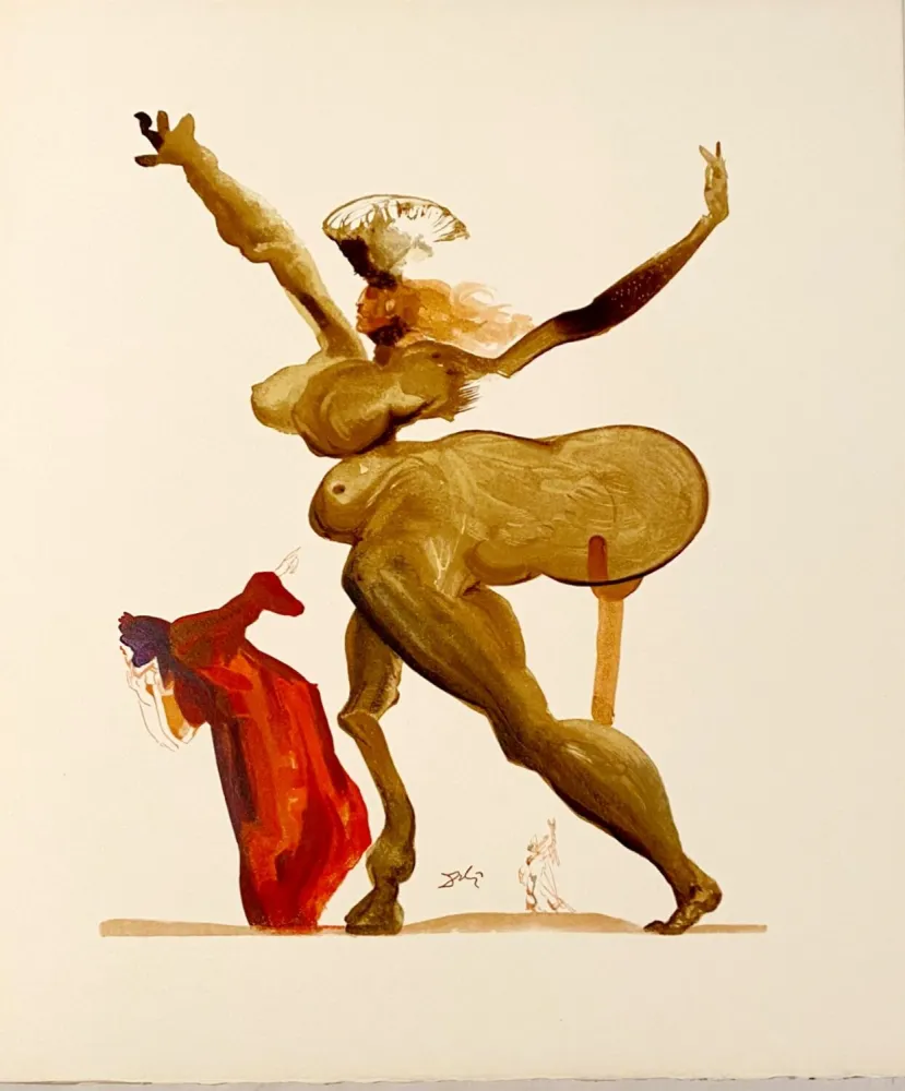 Houtsnede Dali - La Divine Comédie - Enfer 33 - Les traitres envers leurs hôtes