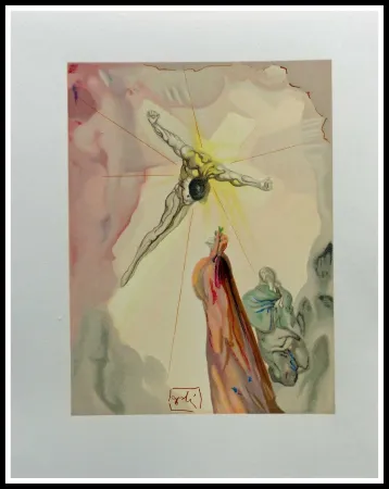 Houtsnede Dali - LA DIVINE COMEDIE - L'apparition du Christ