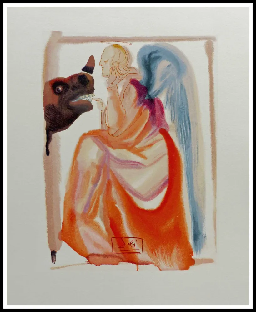 Houtsnede Dali - LA DIVINE COMEDIE - Le ciel de Mercure