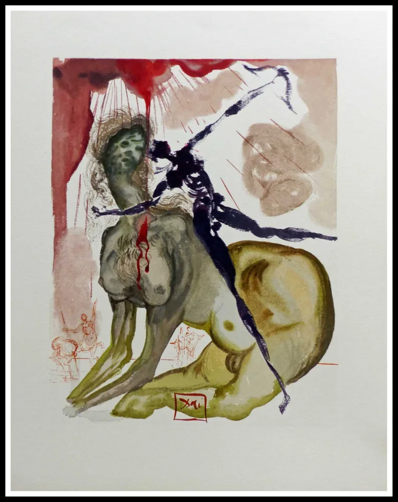 Houtsnede Dali - LA DIVINE COMEDIE - Le Minotaure
