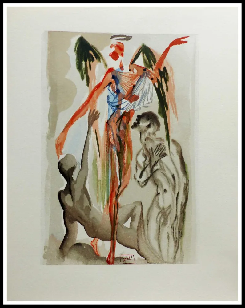 Houtsnede Dali - LA DIVINE COMEDIE - Le paradis terrestre