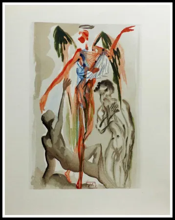 Houtsnede Dali - LA DIVINE COMEDIE - Le paradis terrestre