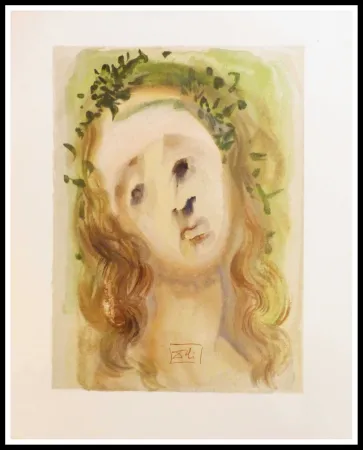Houtsnede Dali - LA DIVINE COMEDIE - Le visage de Virgile