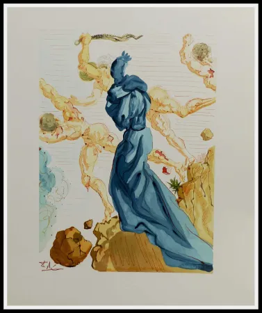 Houtsnede Dali - LA DIVINE COMEDIE - Les margelles de Phlégéton
