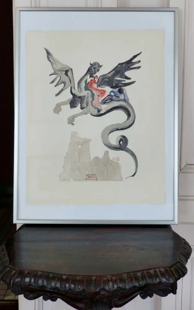 Houtsnede Dali - LA DIVINE COMEDIE - Les usuriers