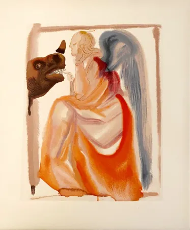 Houtsnede Dali - La Divine Comédie - Paradis 06 - Le ciel de Mercure