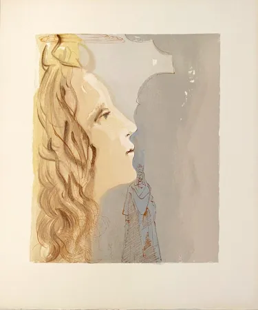 Houtsnede Dali - La Divine Comédie - Paradis 08 - Le Visage de Béatrice