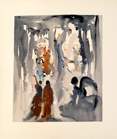 Houtsnede Dali - La Divine Comédie - Paradis 13 - Ainsi fut créée la Terre