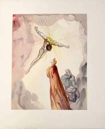 Houtsnede Dali - La Divine Comédie - Paradis 14 - L'apparition du Christ