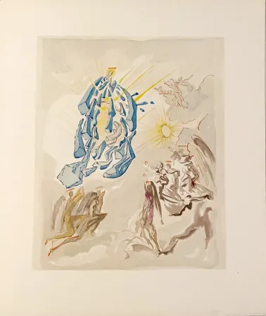 Houtsnede Dali - La Divine Comédie - Paradis 26 - Dante recouvre la vue