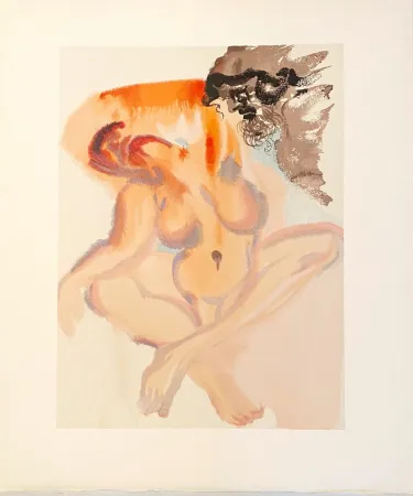 Houtsnede Dali - La Divine Comédie - Purgatoire 03 - Les Indolents