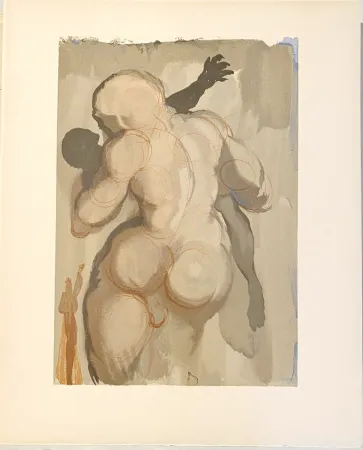 Houtsnede Dali - La Divine Comédie - Purgatoire 06 - Les morts par violence