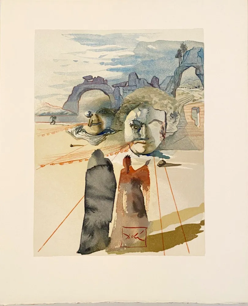 Houtsnede Dali - La Divine Comédie - Purgatoire 20 - Avarice et prodigalité