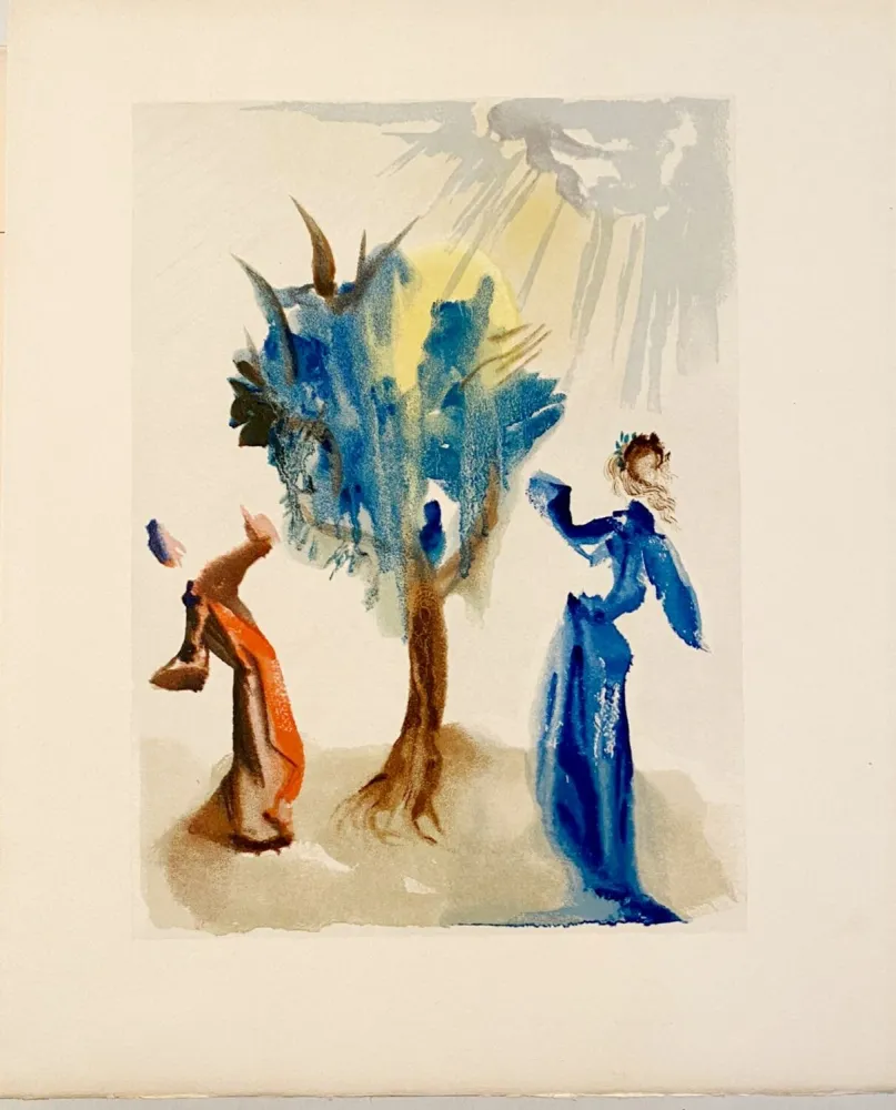 Houtsnede Dali - La Divine Comédie - Purgatoire 24 - L'arbre du châtiment