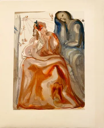 Houtsnede Dali - La Divine Comédie - Purgatoire 31 - La confession de Dante