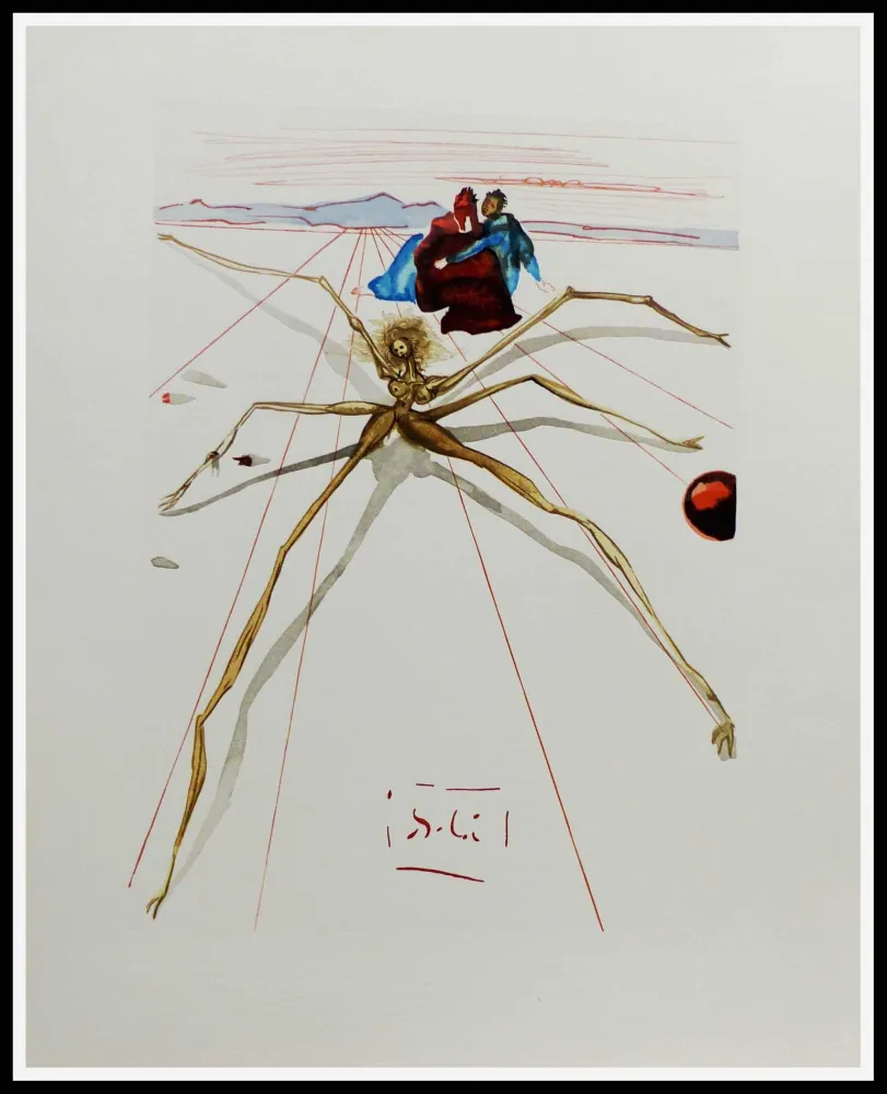 Houtsnede Dali - LA DIVINE COMEDIE - Quittant la corniche