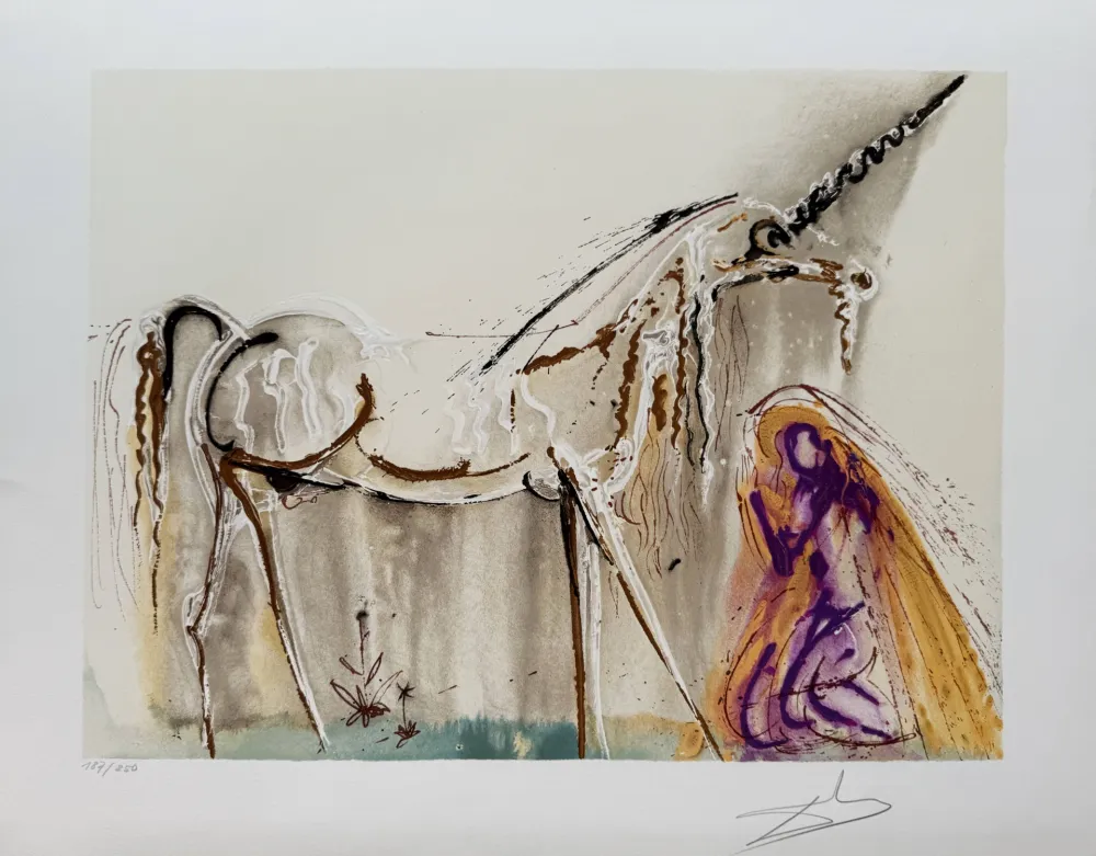 Lithografie Dali - La licorne