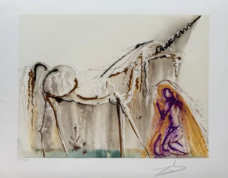 Lithografie Dali - La licorne