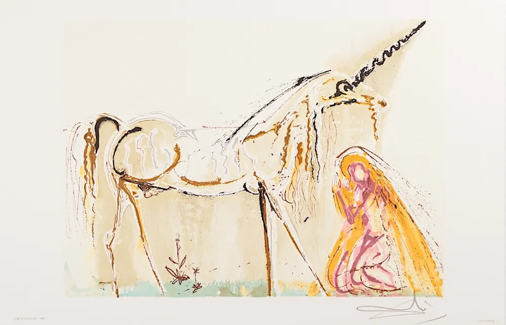 Lithografie Dali - La Licorne (Unicorn)