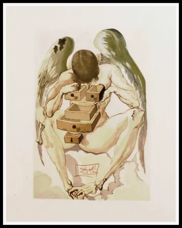 Houtsnede Dali - L'ANGE DECHU