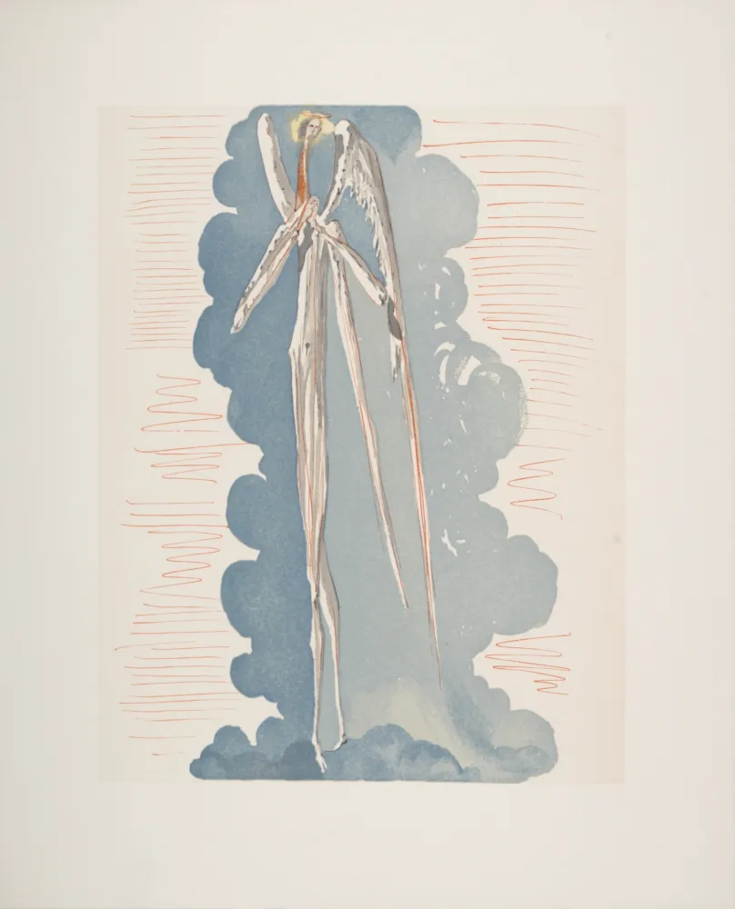 Houtsnede Dali - L'Ange du 7ème ciel, 1963