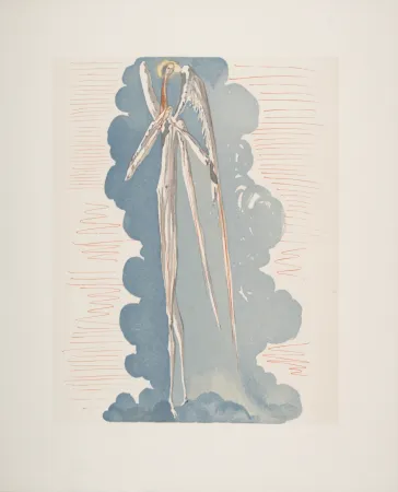 Houtsnede Dali - L'Ange du 7ème ciel, 1963