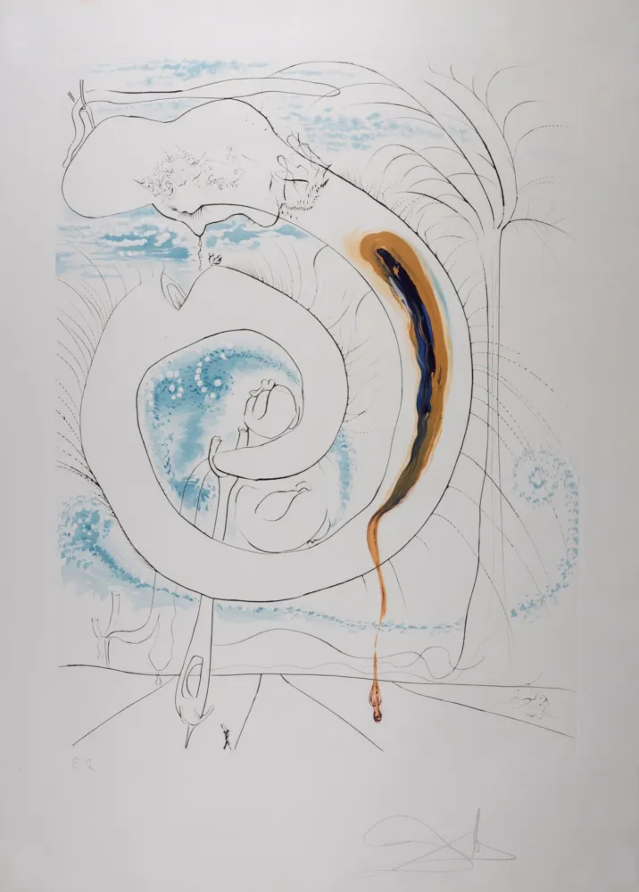 Lithografie Dali - Le cercle viscéral du cosmos