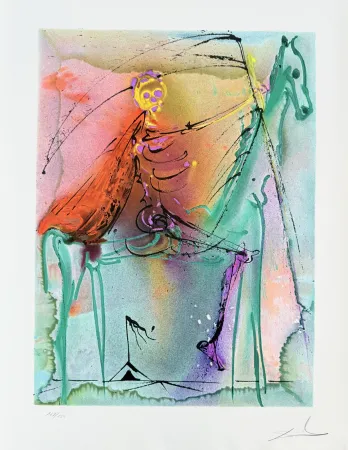 Lithografie Dali - Le chavelier de la mort