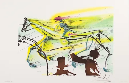 Lithografie Dali - Le Cheval de Course (Race Horse)