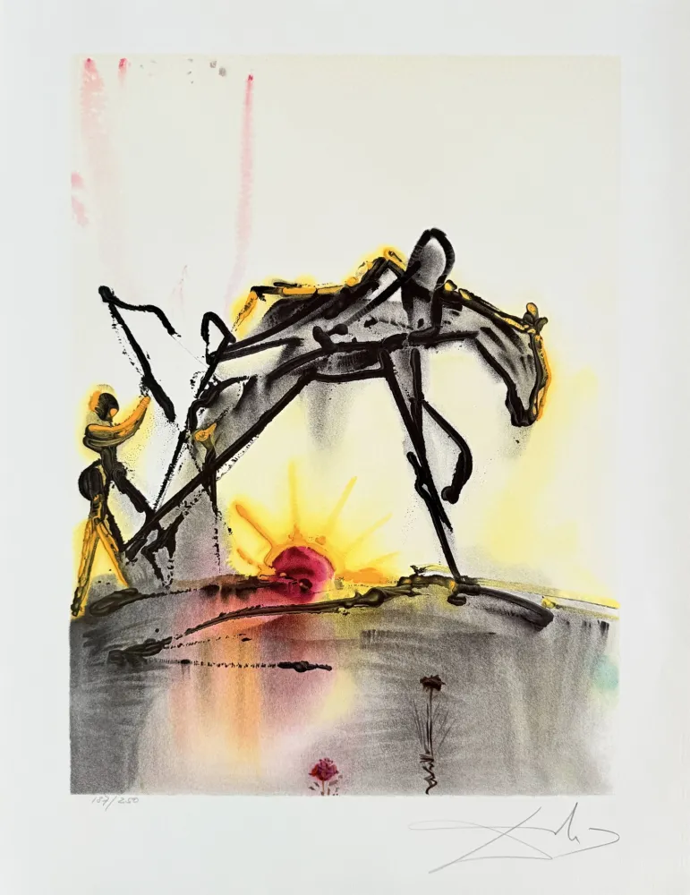 Lithografie Dali - Le cheval de labeur