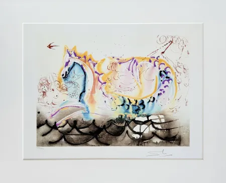 Lithografie Dali - Le cheval marin