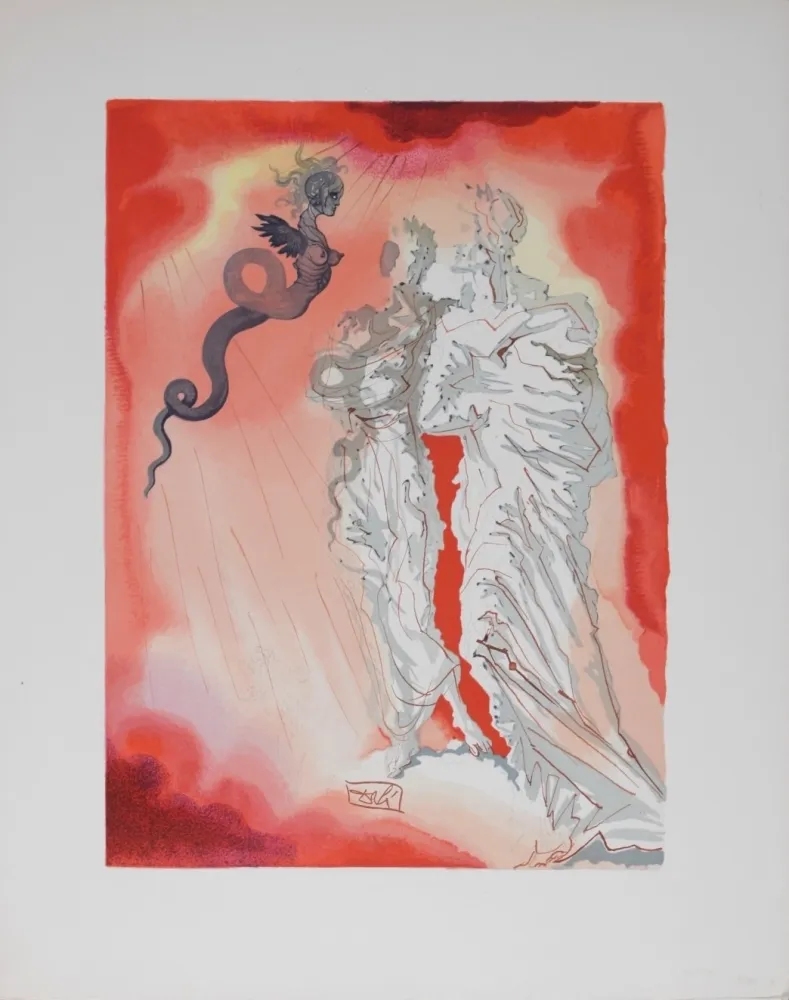 Lithografie Dali - Le Diable noir