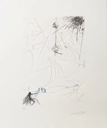 Gravure Dali - Le vaisseau fantôme - Hommage à Richard Wagner