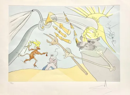 Ets Dali - L'Éléphant et le Singe de Jupiter (Le Bestiaire de La Fontaine)