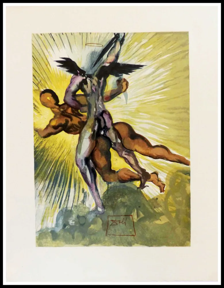 Houtsnede Dali - Les anges gardiens de la vallée