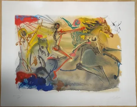 Lithografie Dali - Les cavaliers des l'Apocalypse