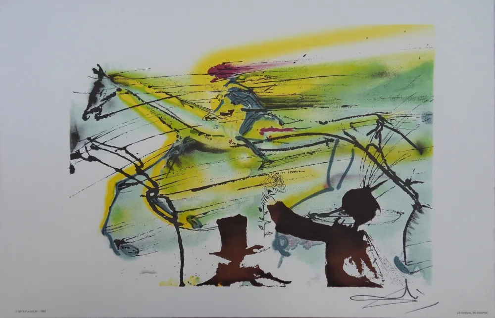 Lithografie Dali - Les Chevaux, le Cheval de Course