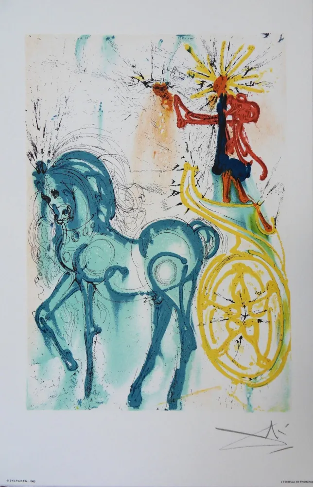 Lithografie Dali - Les Chevaux, Le Cheval de Triomphe