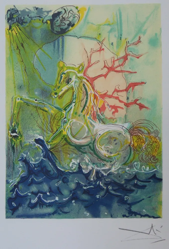 Lithografie Dali - Les Chevaux, Neptune